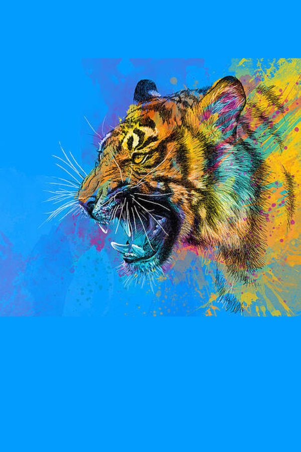 Crazy Tiger Digital Art